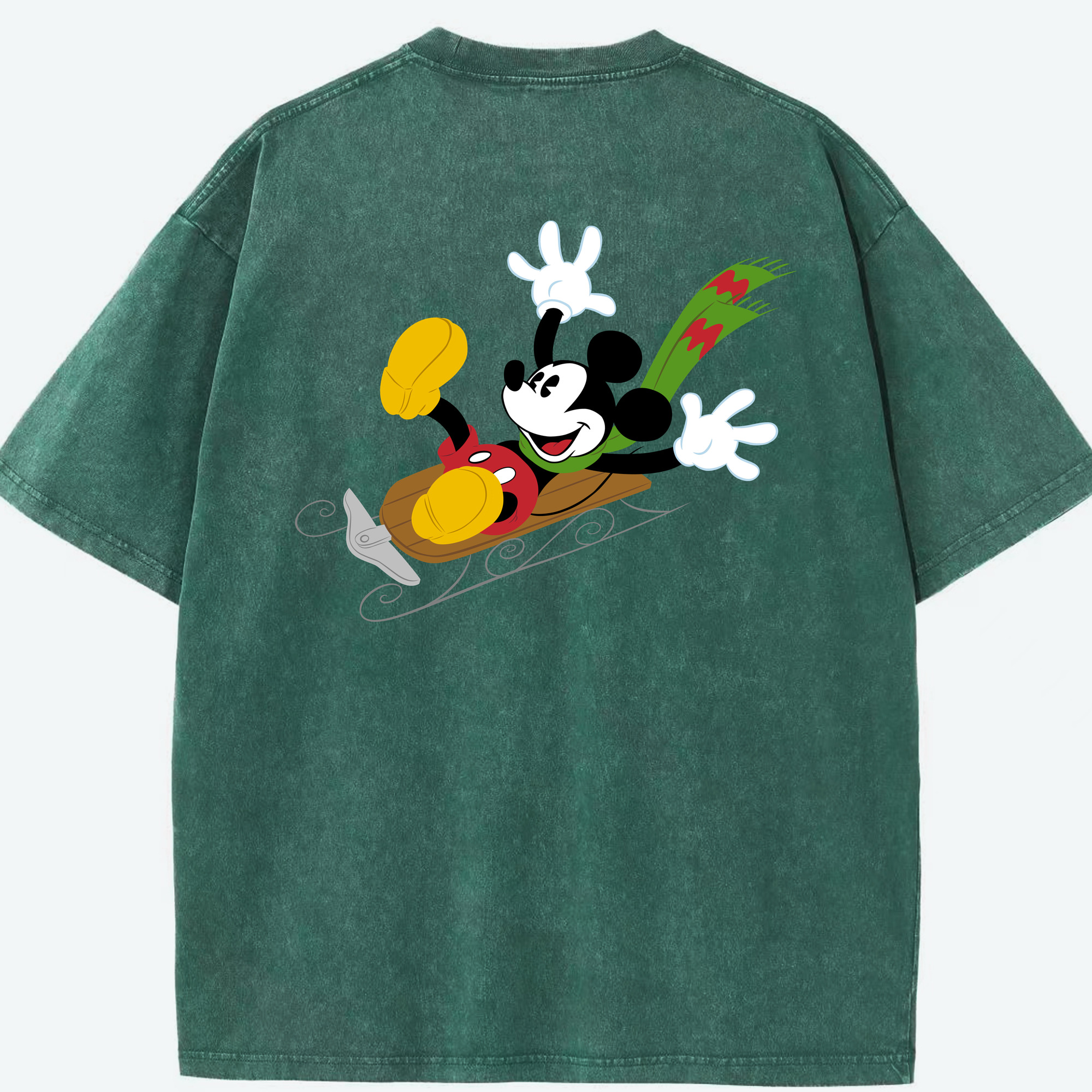 （画像用） ミッキーマウス Mickey Mouse 綿100% ヴィンテージ風 半袖Tシャツ（背面プリント）